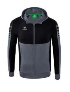 Erima SIX WINGS Training Jacket With Hood - Slate Grey/black