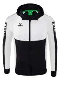 Erima SIX WINGS Training Jacket Mit Kapuze - Schwarz/weiß
