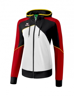 Erima Premium One 2.0 Trainingsjacke Mit Kapuze - Schwarz/weiß/rot